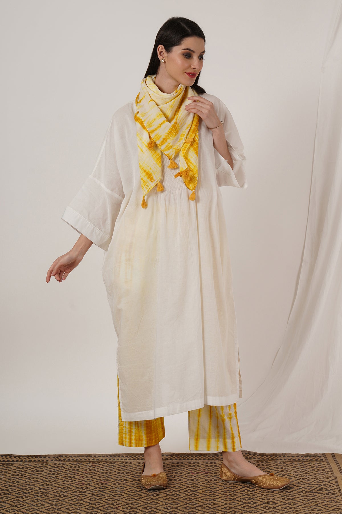 Mustard Tie Dye Stole