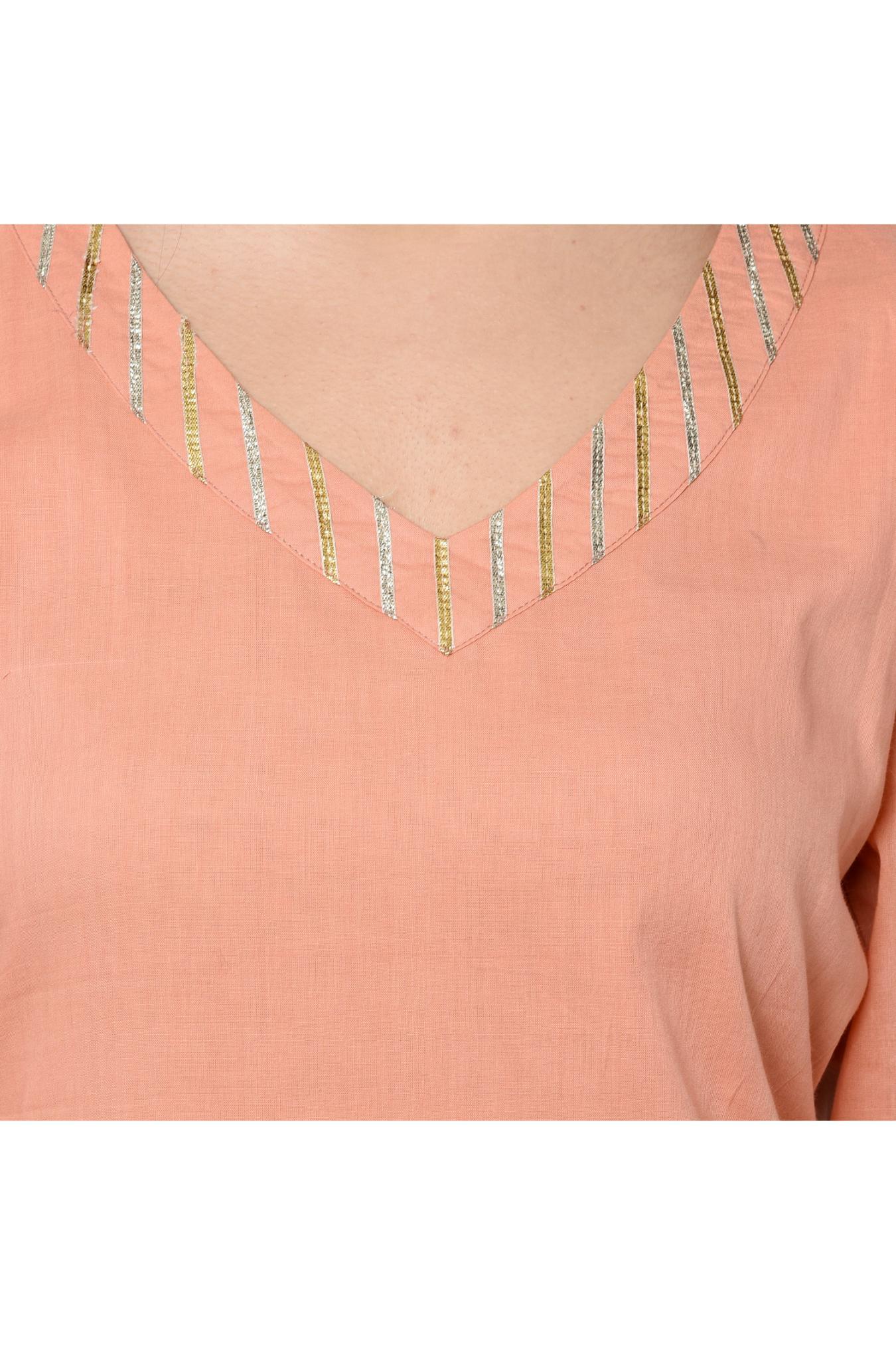 PEACH WITH PINK DUPATTA, SHARARA SET OF 2