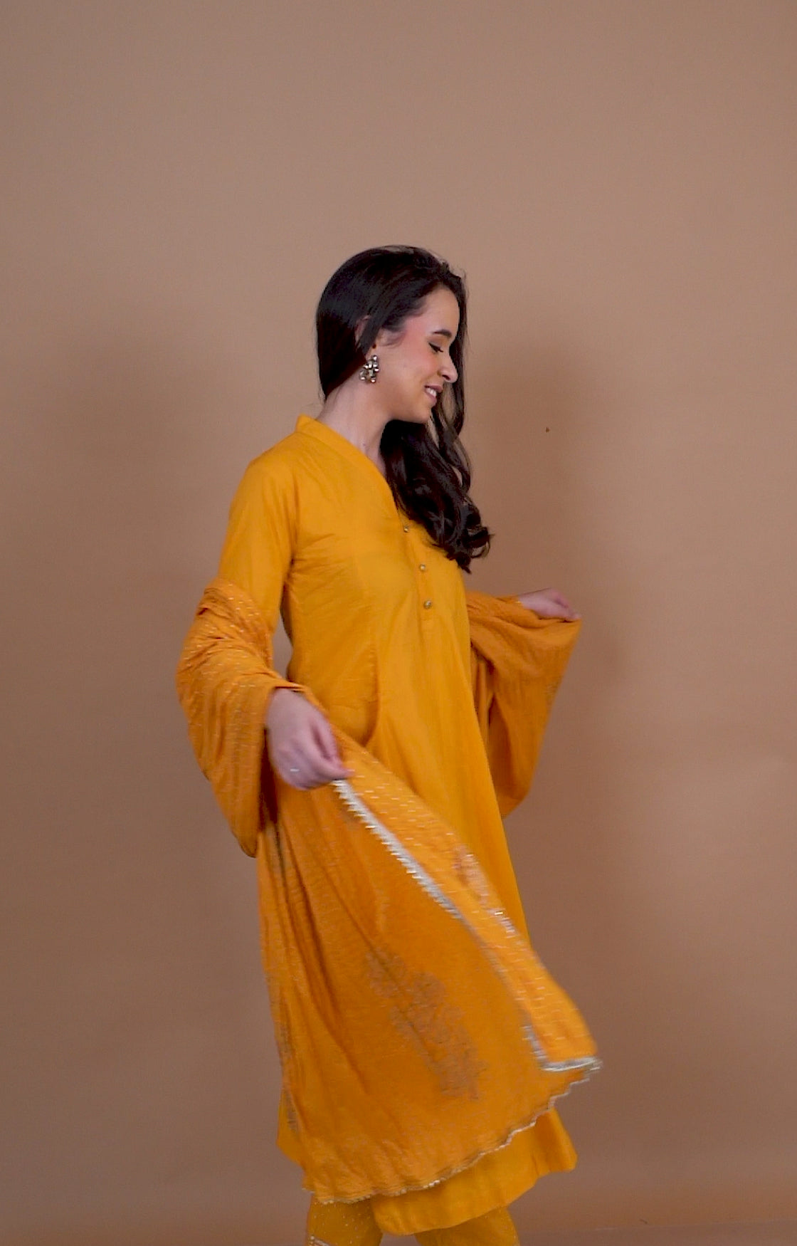 Mustard Gota Kurta Set